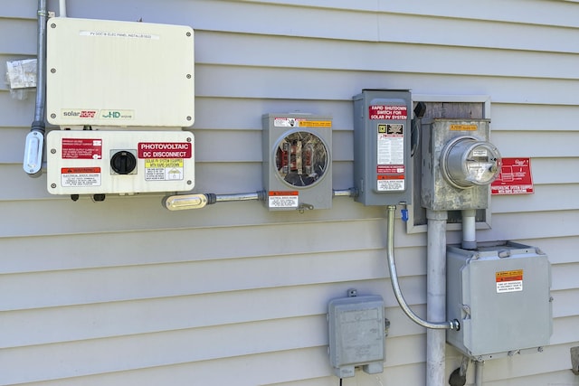 exterior details with electric meter
