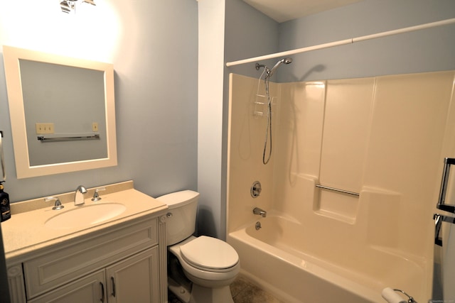 107 Hidden Knolls Cir Unit 107, Monroe, CT 06468 - bathroom featuring toilet, vanity, bathtub / shower combination, and tile patterned floors