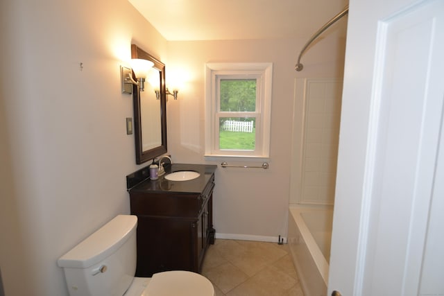 59 Old Ridgebury Rd, Danbury, CT 06810 - bathroom featuring vanity, toilet, shower / washtub combination, and tile patterned floors