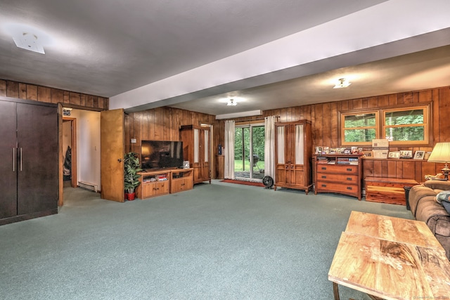 478 Alpom Dr, Orange, CT 06477 - carpeted living room with wooden walls