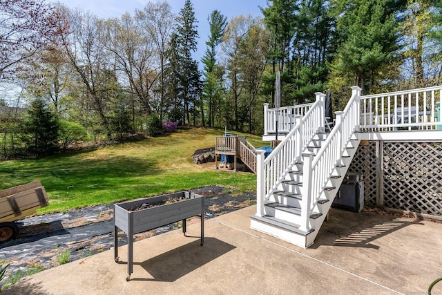 101 Michele Dr, Somers, CT 06071 - view of patio / terrace with a wooden deck and stairs
