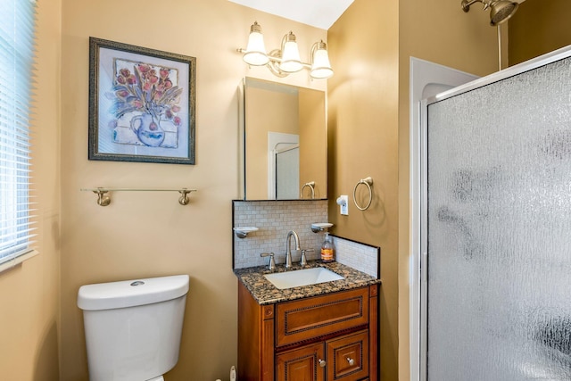 101 Michele Dr, Somers, CT 06071 - full bath with backsplash, toilet, a shower stall, and vanity