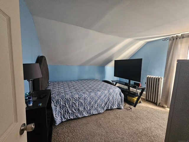 4 Tinker Ct, New London, CT 06320 - carpeted bedroom with radiator and lofted ceiling
