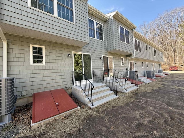 exterior space featuring central AC unit