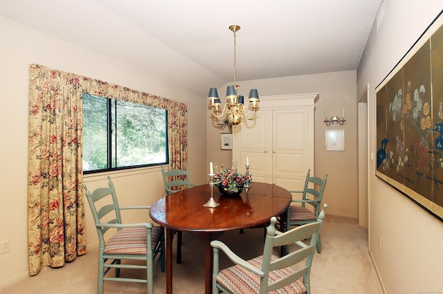 701 Heritage Vlg Unit B, Southbury, CT 06488 - dining area featuring light colored carpet and a chandelier
