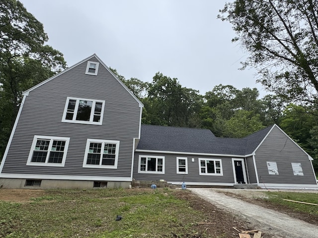 45 Clark Rd, Lyme, CT 06371 - view of front of house featuring roof with shingles and dirt driveway
