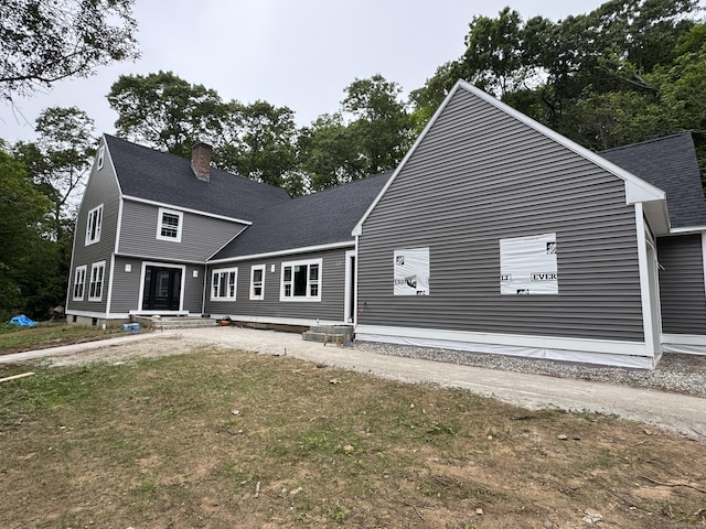 45 Clark Rd, Lyme, CT 06371 - back of house with a chimney and a shingled roof