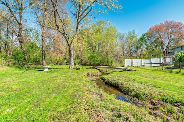 view of yard featuring fence