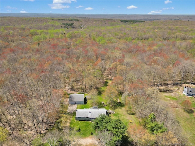 aerial view with a forest view
