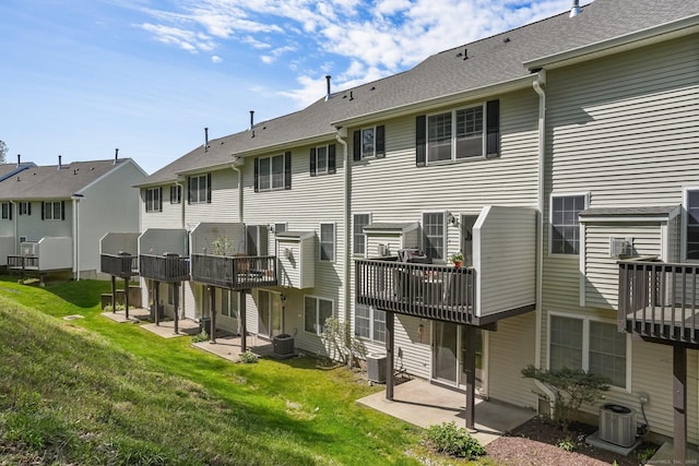 1803 Revere Rd, Danbury, CT 06811 - back of house with a residential view, central AC unit, and a patio area