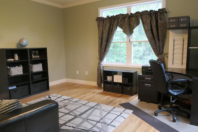 46 Brookfield Rd, Seymour, CT 06483 - office featuring ornamental molding, wood finished floors, and baseboards