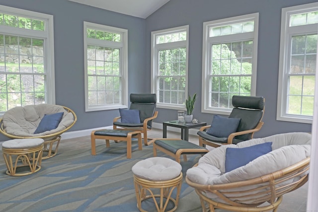 46 Brookfield Rd, Seymour, CT 06483 - sitting room featuring vaulted ceiling, plenty of natural light, and baseboards