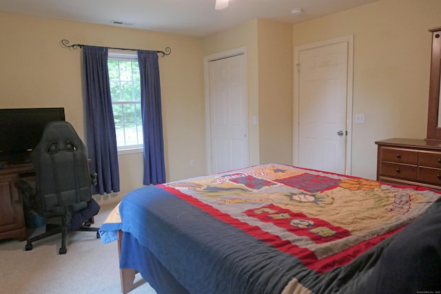 46 Brookfield Rd, Seymour, CT 06483 - bedroom featuring light carpet, a desk, and a ceiling fan