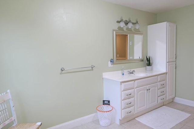 46 Brookfield Rd, Seymour, CT 06483 - bathroom with vanity, baseboards, and tile patterned floors
