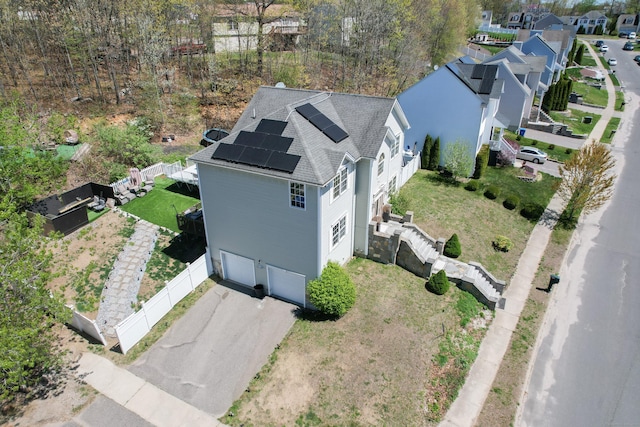 bird's eye view with a residential view