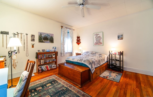 496 Whitney Ave Unit 1C, New Haven, CT 06511 - bedroom with a ceiling fan, wood finished floors, and baseboards