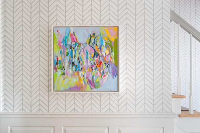 1 Maple St Unit 1, New Canaan, CT 06840 - interior details with wallpapered walls