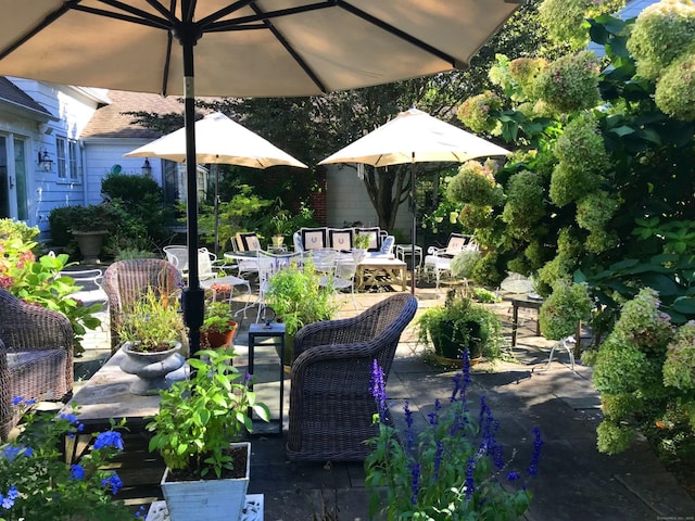 721 Ridgefield Rd, Wilton, CT 06897 - view of patio featuring outdoor dining area