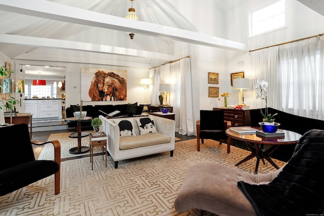 721 Ridgefield Rd, Wilton, CT 06897 - community lobby featuring beamed ceiling and high vaulted ceiling