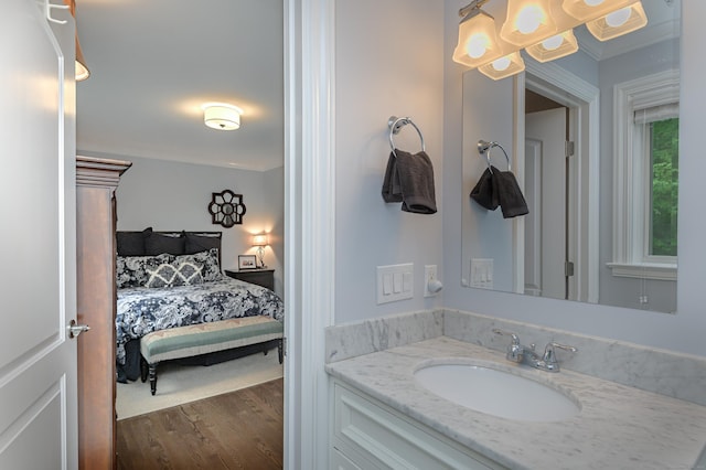 72 S Salem Rd, Ridgefield, CT 06877 - ensuite bathroom with wood finished floors and vanity