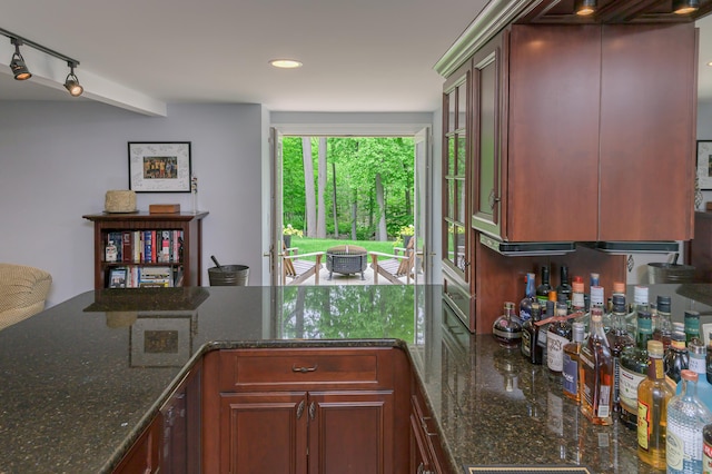 72 S Salem Rd, Ridgefield, CT 06877 - kitchen featuring dark stone countertops and recessed lighting