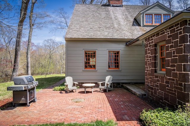 view of patio / terrace with a grill
