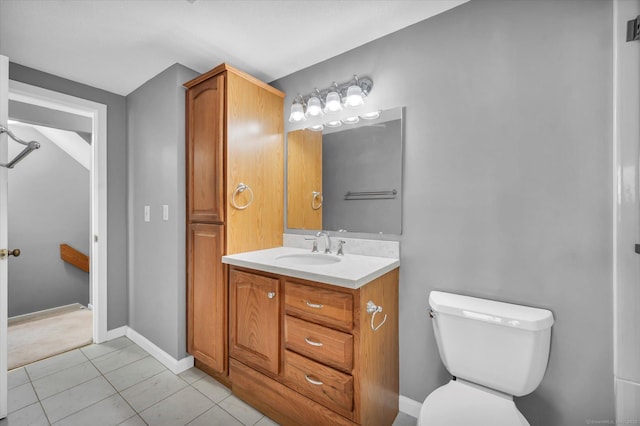 37 Valley Run Dr Unit 37, Cromwell, CT 06416 - bathroom with toilet, tile patterned flooring, vanity, and baseboards