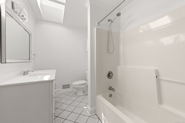 16 Wakerobin Rd, Norwalk, CT 06851 - full bathroom featuring tile patterned floors, vanity, toilet, tub / shower combination, and crown molding