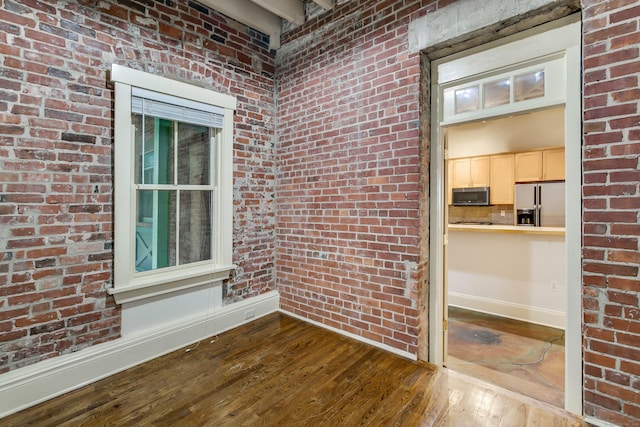 43 Chestnut St Unit 106, New Haven, CT 06511 - interior space with brick wall and dark wood finished floors