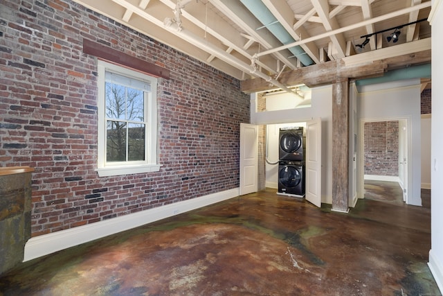 43 Chestnut St Unit 106, New Haven, CT 06511 - interior space featuring stacked washer / dryer