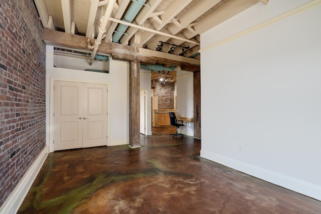 43 Chestnut St Unit 106, New Haven, CT 06511 - interior space with brick wall