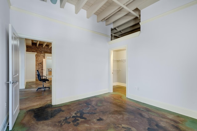 43 Chestnut St Unit 106, New Haven, CT 06511 - empty room with concrete flooring and beam ceiling