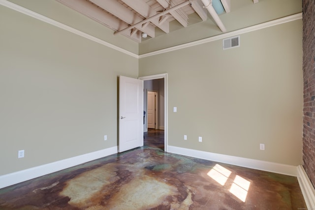 43 Chestnut St Unit 106, New Haven, CT 06511 - empty room featuring finished concrete floors, beamed ceiling, and a high ceiling