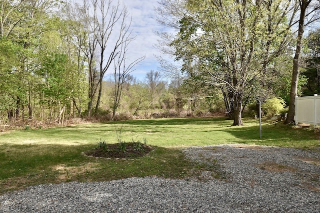view of yard featuring fence
