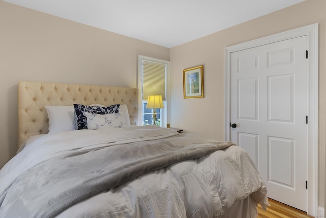 bedroom featuring light wood-type flooring