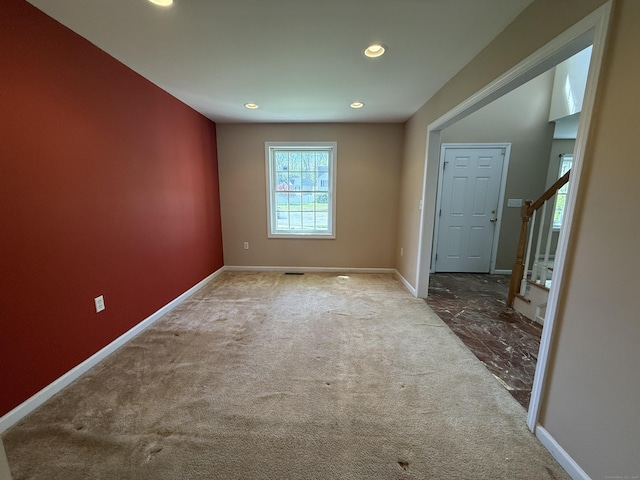 123 Hidden Valley Dr, Meriden, CT 06451 - empty room featuring baseboards, carpet flooring, and recessed lighting