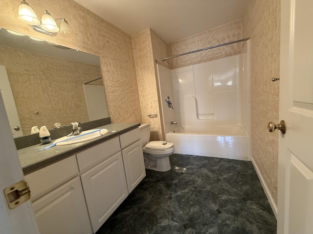 123 Hidden Valley Dr, Meriden, CT 06451 - bathroom with vanity, shower / bathtub combination, and toilet