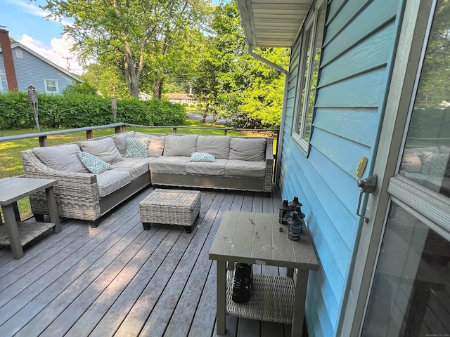 63 Ridgetop Rd, Wallingford, CT 06492 - wooden deck featuring an outdoor living space