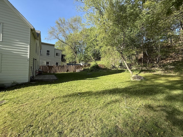 view of yard featuring fence