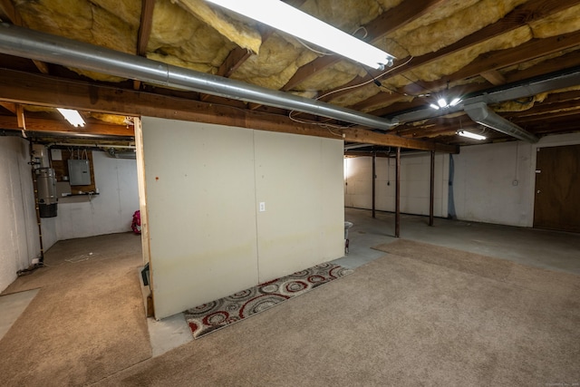 unfinished below grade area featuring electric panel