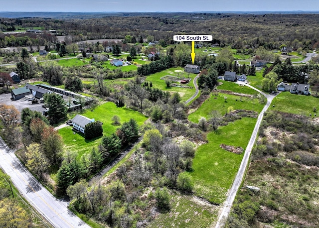 104 S St, Morris, CT 06763 - birds eye view of property featuring a view of trees