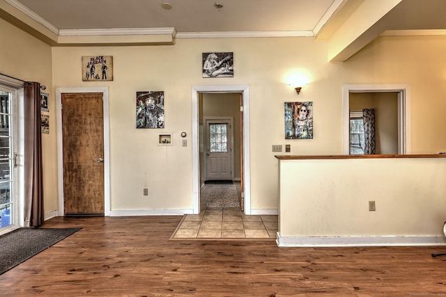 104 S St, Morris, CT 06763 - interior space featuring crown molding, baseboards, and wood finished floors