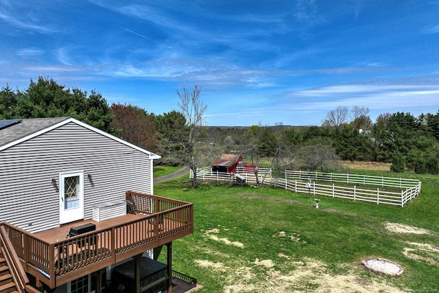 104 S St, Morris, CT 06763 - view of yard with a wooden deck and fence