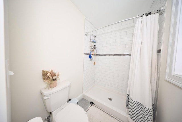 26 Greenwood Dr, Prospect, CT 06712 - bathroom with tile patterned flooring, toilet, and a shower stall