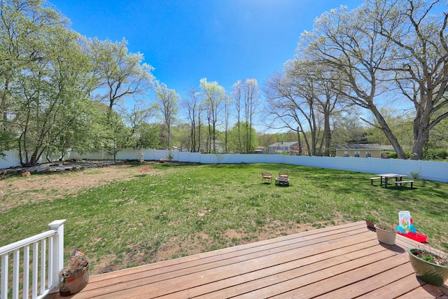 26 Greenwood Dr, Prospect, CT 06712 - deck with a fenced backyard and a lawn