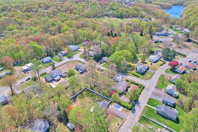 26 Greenwood Dr, Prospect, CT 06712 - drone / aerial view with a water view, a residential view, and a forest view