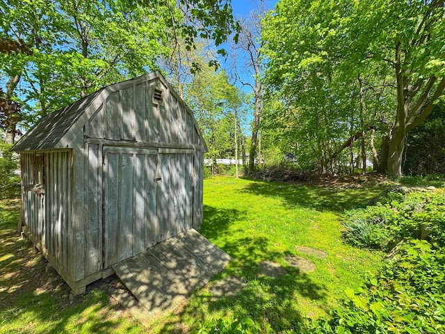 view of shed
