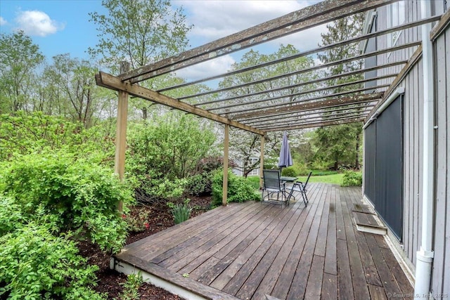 wooden deck with a pergola