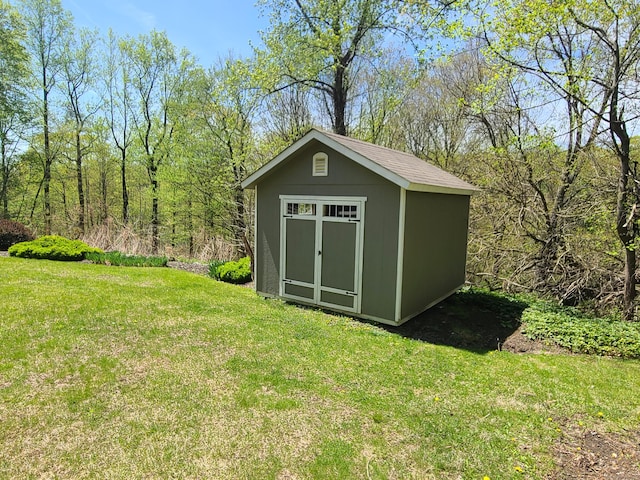 view of shed