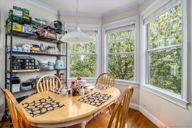 21 Woodcrest Ln Unit 21, Danbury, CT 06810 - sunroom with baseboards, ornamental molding, and wood finished floors